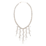 Bridal Wedding Jewelry Crystal Rhinestone Alluring Leaflet Necklace J518 Gold