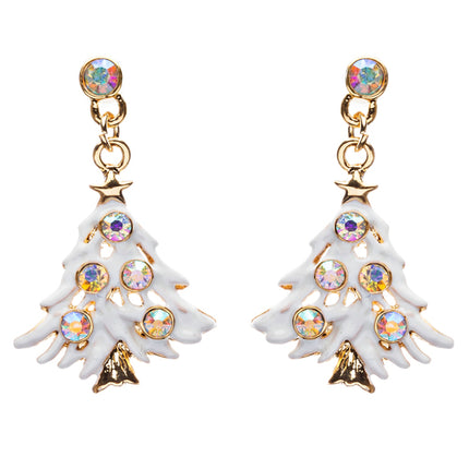 Christmas Jewelry Crystal Rhinestone Colorful Christmas Tree Earrings E799 Multi - Accessoriesforever