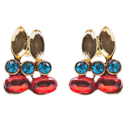 Tribal Fashion Crystal Rhinestone Fancy Braided Colorful Necklace JN225 Red - Accessoriesforever