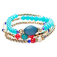 Beautiful Stone Bead Tribal Bohemian Statement Wrap Fashion Bracelet B451 Blue