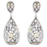 Sophisticated Classic Gorgeous Two-Tone Crystal Rhinestone Earrings E997 GDSV