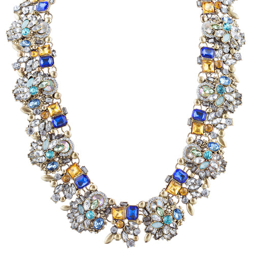 Stunning Sparkle Crystal Rhinestone Fashion Statement Necklace N100 Blue