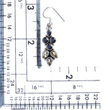 925 Sterling Silver Gemstones Natural Onyx Citrine Dangle Earrings FJSE2145