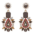 Stunning Beautiful Bohemian Glass Stone Statement Dangle Fashion Earrings Black