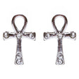 Cross Jewelry Crystal Rhinestone Lovely Cross Charm Stud Earrings E910 Silver
