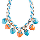 Modern Fashion Crystal Rhinestone Vibrant Heart Shape Necklace Set N75 Blue