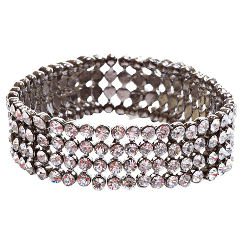 Bridal Wedding Jewelry Crystal Rhinestone Beautiful Wrap Around Bracelet B263 BK