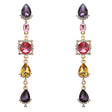 Trendy Design Crystal Rhinestone Colorful Tear Drop Shape Earrings E740 Multi