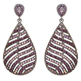 Modern Fashion Crystal Rhinestone Stunning Leaf Design Dangle Earrings E729 PRPL