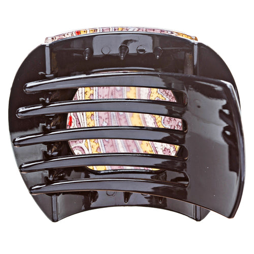 Woman Fashion Hair Claw Clip Lucite Floral Black Large - Accessoriesforever