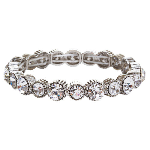 Bridal Wedding Jewelry Crystal Rhinestone Simple Yet Elegant Bracelet B308 SV