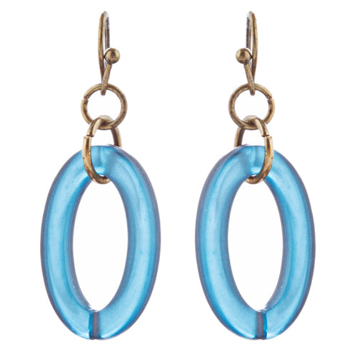 Fashion Links Pattern Design Statement Necklace Earrings Set JN283 Blue
