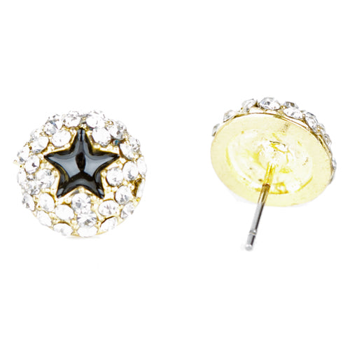Dazzling Crystal Rhinestone Star Round Fashion Stud Post Earrings E1194 Gold - Accessoriesforever