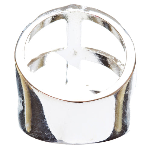 Trendy Square Shaped Hollow Design Statement Fashion Size 8 Ring R215 Silver - Accessoriesforever