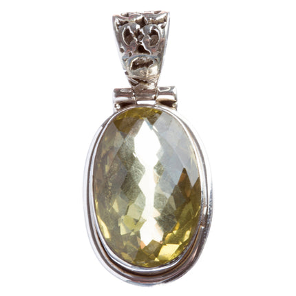 925 Sterling Silver Natural Gemstones Citrine Pendant FJSVP2066