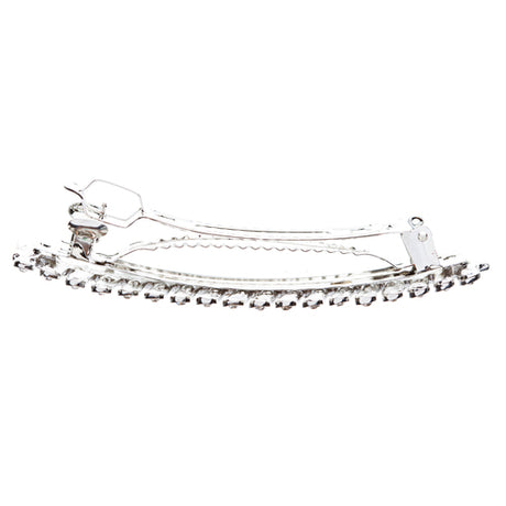 Bridal Wedding Jewelry Crystal Rhinestone Simple Chic Hair Barrette Clip Silver