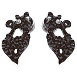 Sparkle Cute Crystal Rhinestone Animal Cat Fashion Stud Earrings Hemitate Black