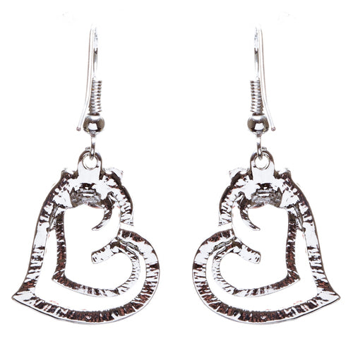 Charming Valentine Theme Fashion Crystal Rhinestone Heart Earrings E906 Red - Accessoriesforever