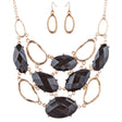 Stunning Bold Bib Style Fashion Statement Necklace Set JN276 Gold Black