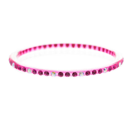 Fashion Sparkle Crystal Rhinestone Lucite Simple Liner Bangle Bracelet Pink