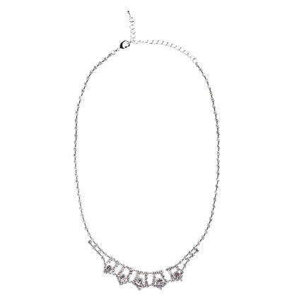 Bridal Wedding Jewelry Crystal Rhinestone Enticingly Elegant Necklace J579Silver - Accessoriesforever