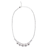 Bridal Wedding Jewelry Crystal Rhinestone Enticingly Elegant Necklace J579Silver