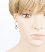 Fashion Adorable Sweet  Dangling Crystal Rhinestone Heart Charm Hoop Earrings