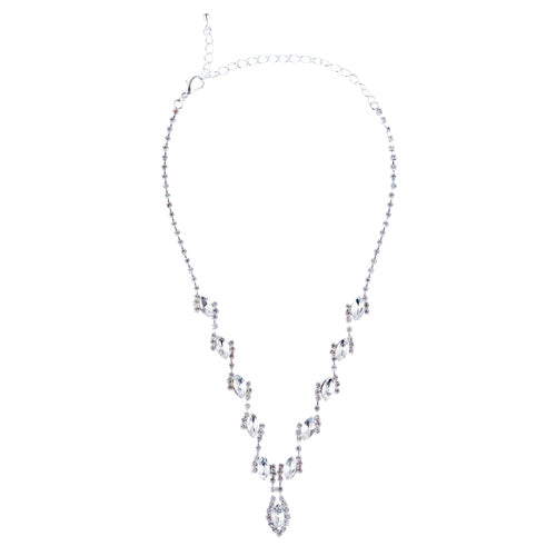 Bridal Wedding Jewelry Prom Crystal Rhinestone Classy Chic Necklace Set J669 SV - Accessoriesforever