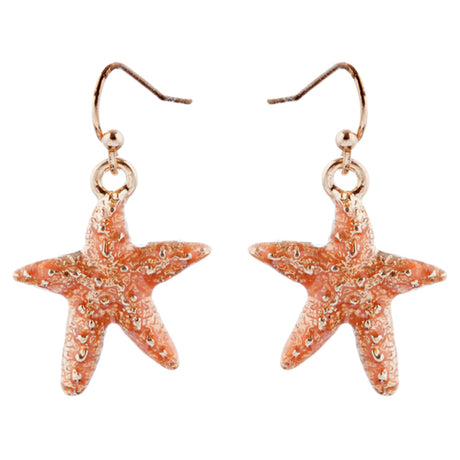 Fun Ocean Inspired Sea Star Pendant Necklace Earrings Set JN282 Gold Green