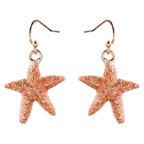 Fun Ocean Inspired Sea Star Pendant Necklace Earrings Set JN282 Gold Green
