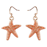 Fun Ocean Inspired Sea Star Pendant Necklace Earrings Set JN282 Gold Green