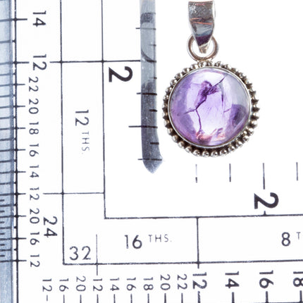 925 Sterling Silver Natural Gemstones Amethyst Pendant FJSVP2096 - Accessoriesforever