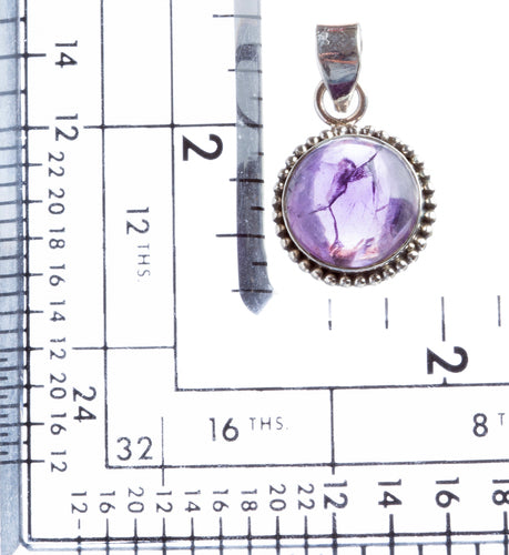 925 Sterling Silver Natural Gemstones Amethyst Pendant FJSVP2096