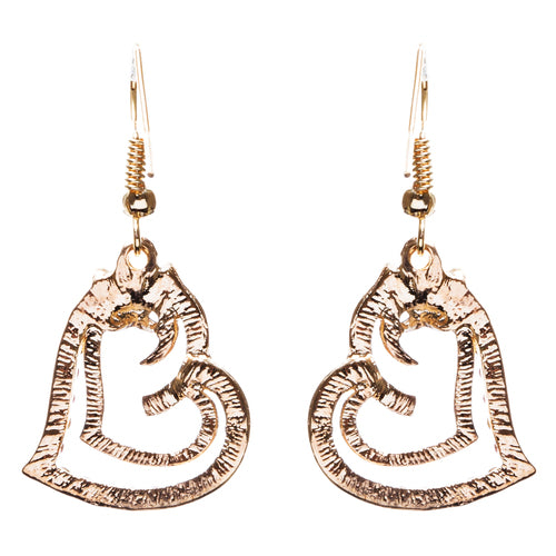Charming Valentine Theme Fashion Crystal Rhinestone Heart Earrings E906 Pink - Accessoriesforever