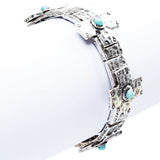 Cross Jewelry Fascinating Turquoise Stone Link Stretch Wrap Around Bracelet B475