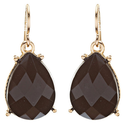 Modern Trendy Chic Bold Teardrop Design Statement Necklace Set  JN174 Black - Accessoriesforever