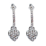Fashion Adorable Sweet  Dangling Crystal Rhinestone Heart Charm Hoop Earrings