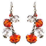Modern Fashion Crystal Rhinestone Cute Cluster Design Dangle Earrings E833 Red