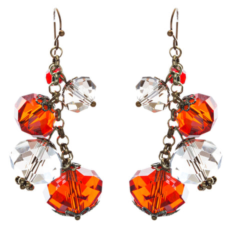 Modern Fashion Crystal Rhinestone Cute Cluster Design Dangle Earrings E833 Red