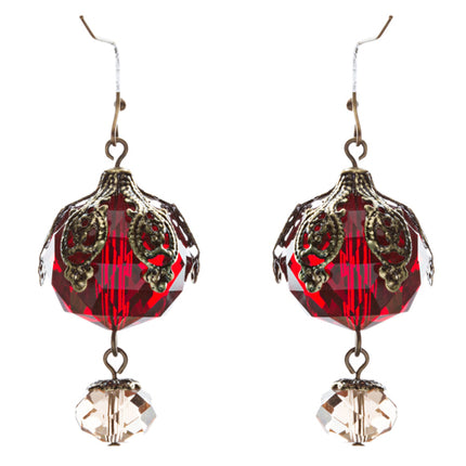 Contemporary Fashion Stunning Linear Glass Beads Dangle Earrings E840 Red - Accessoriesforever