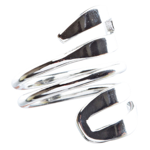 Modern Fashion Impressive Continuous Swirl Design Stretch Ring R204 Silver - Accessoriesforever