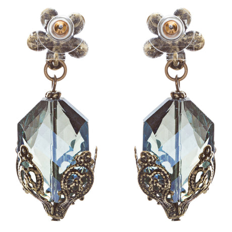 Contemporary Fashion Uniquely Charming Floral Design Dangle Earrings E835 Blue