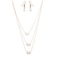 Gorgeous Layered Chains Pearl Fashion Necklace JN267 Gold White