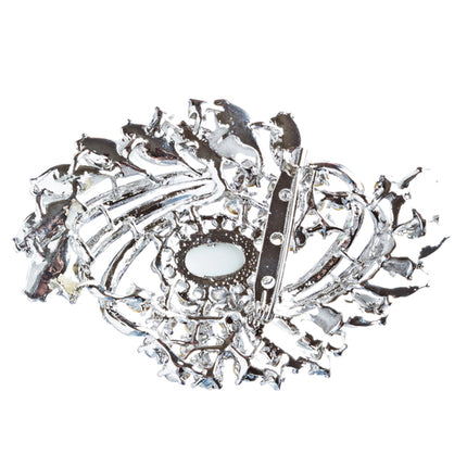 Bridal Wedding Jewelry Crystal Rhinestone Classy Brooch Pin BH176 Silver - Accessoriesforever