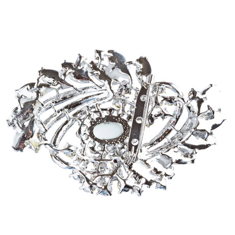Bridal Wedding Jewelry Crystal Rhinestone Classy Brooch Pin BH176 Silver