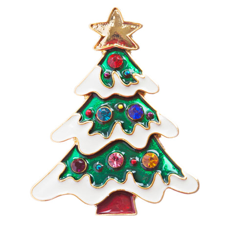 Christmas Jewelry Crystal Rhinestone Holiday Charming Tree Brooch Pin BH138 MT