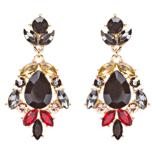 Modern Fashion Crystal Rhinestone Stylish Dangle Earrings E707 Black