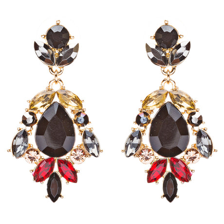 Modern Fashion Crystal Rhinestone Stylish Dangle Earrings E707 Black