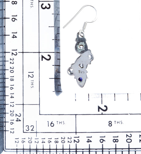 925 Sterling Silver Gemstones Natural Topaz Dangle Earrings FJSE2159