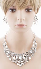Bridal Wedding Jewelry Crystal Rhinestone Beautiful Embroidered Necklace J513SV